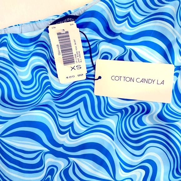 Cotten Candy LA Blue Satin Skirt & Shein Cropped Tank Top - Picture 5 of 7